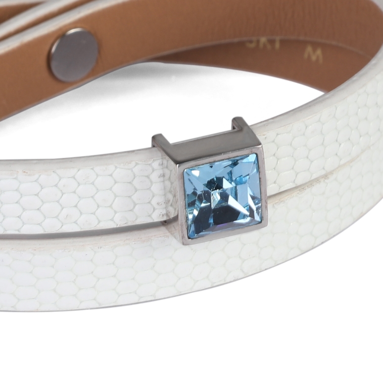 دستبند نقره با کریستال  کات پرنس آبی روشن سواروسکی زنانه
