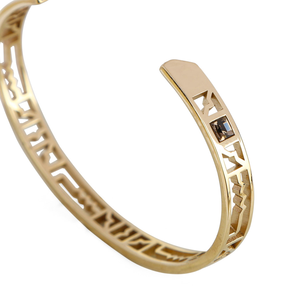 دستبند خرد توری پر کریستال طلا 13/04 سایز S زنانه