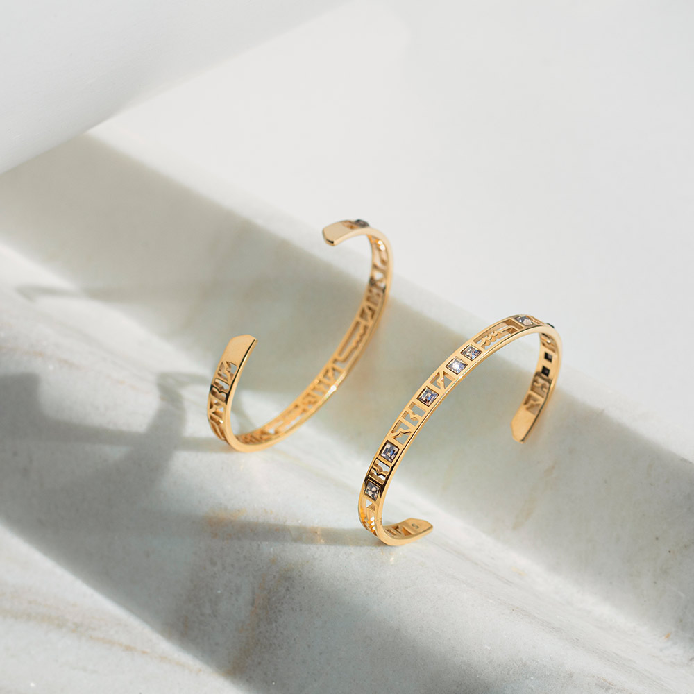 دستبند خرد توری پر کریستال طلا 13/04 سایز S زنانه