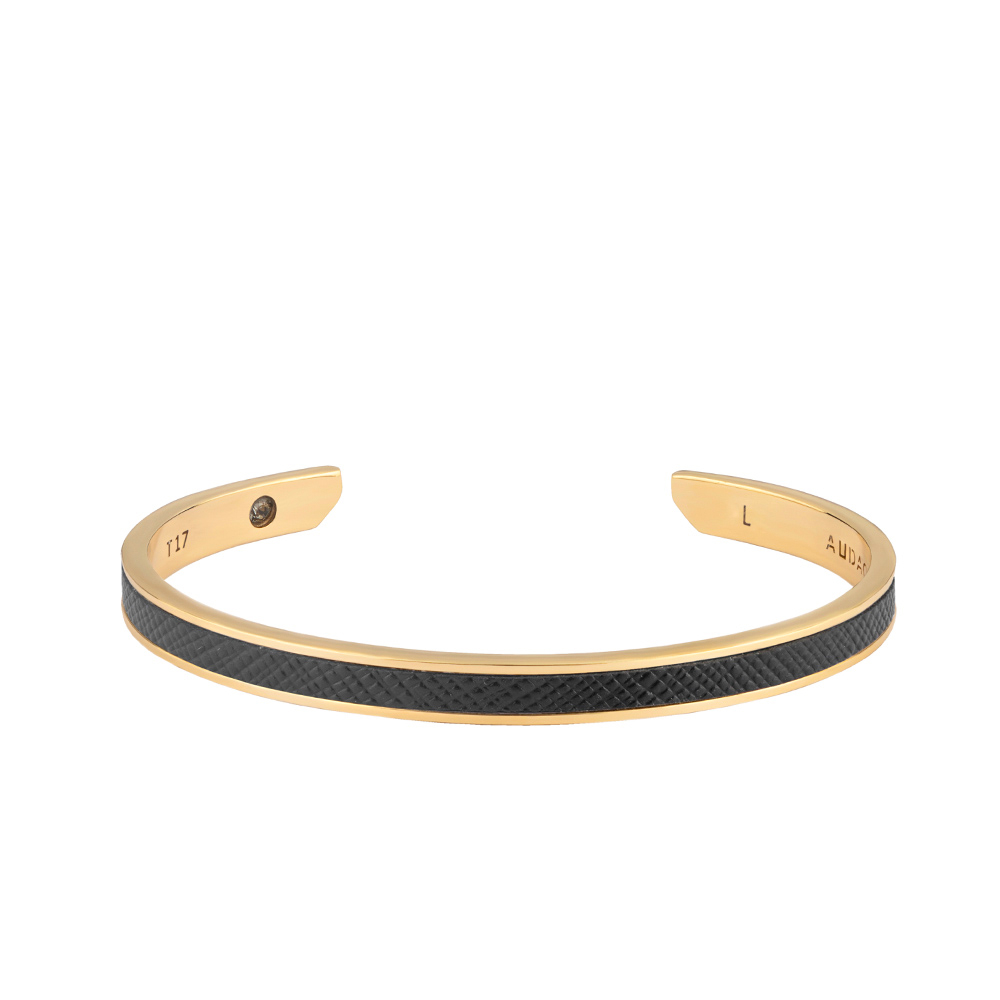 دستبند دال کریستالی طلا با چرم 18.13 سایز L 