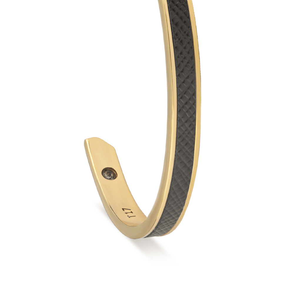 دستبند دال کریستالی طلا با چرم 18.13 سایز L 