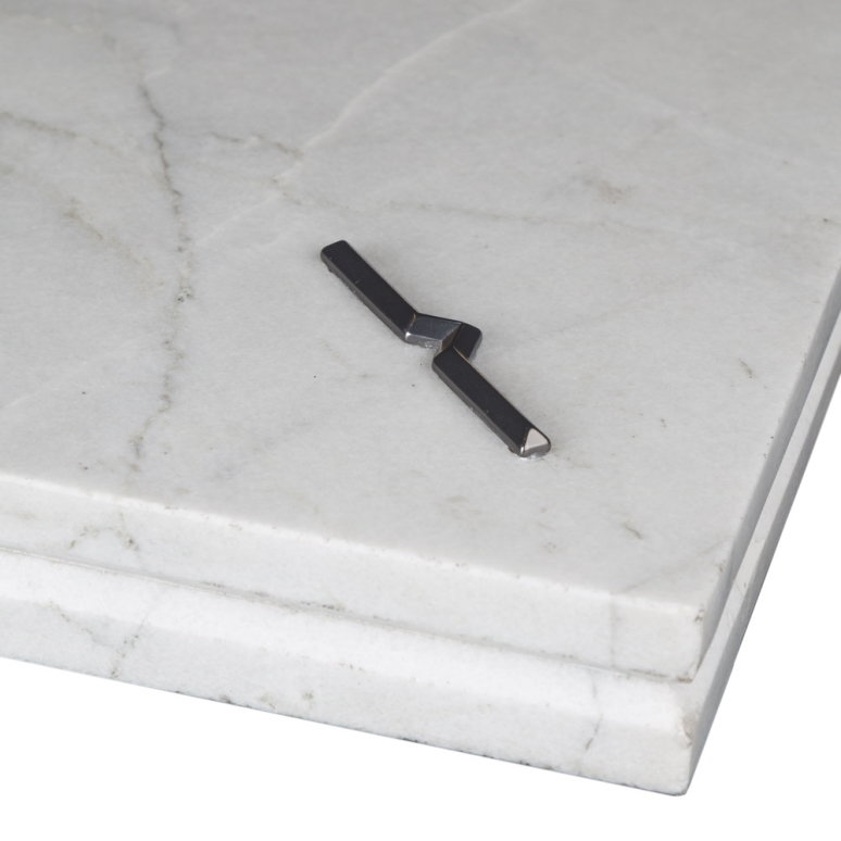 میز ناهار خوری پایه فلزی با صفحه سنگ دال هشت نفره