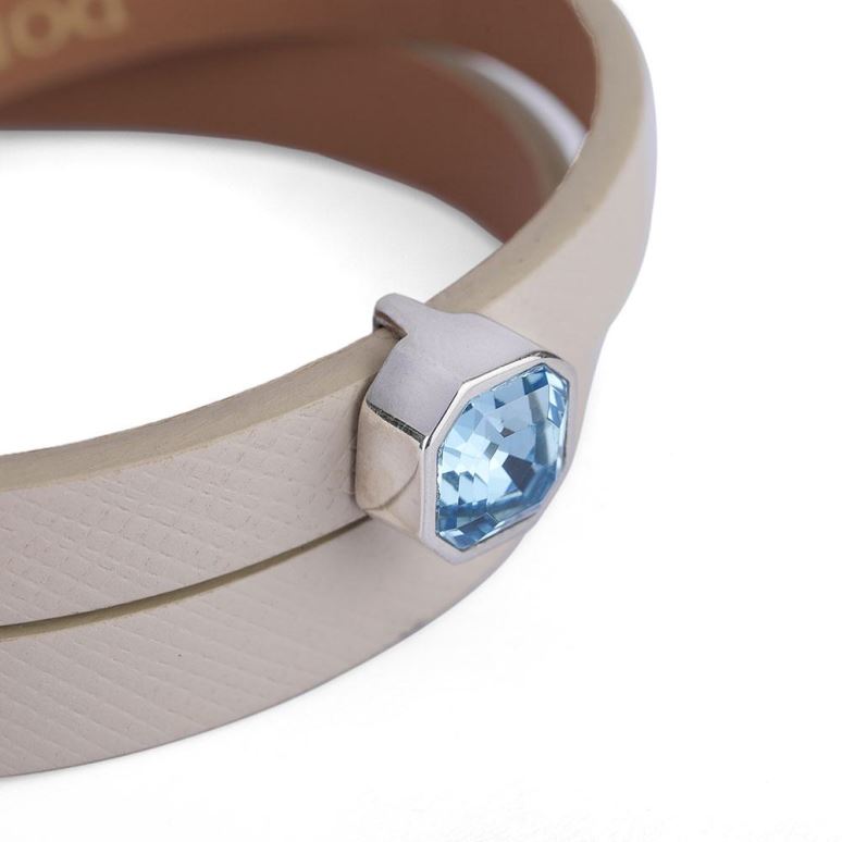 دستبند کشویی ایمپریال نقره با کریستال آبی روشن