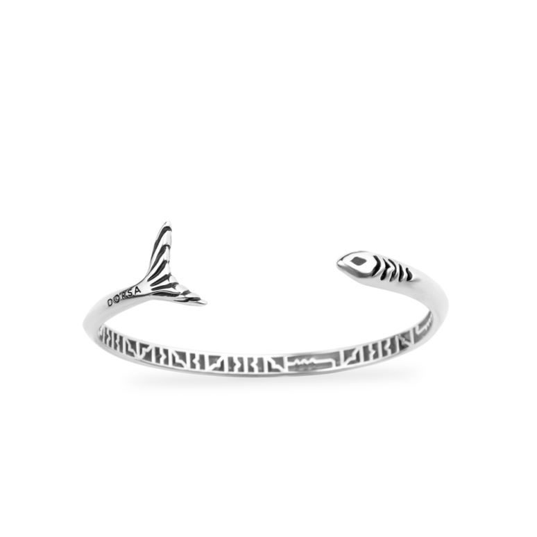 دستبند کاف دال ماهی نقره سایز S