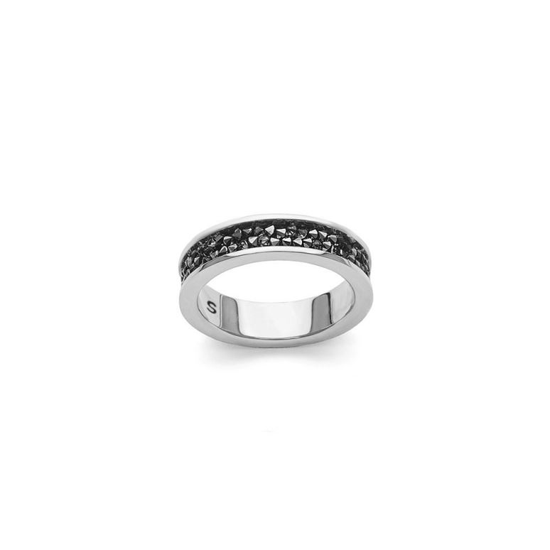 انگشتر دال کریستالی نقره با راکس دودی سایز S